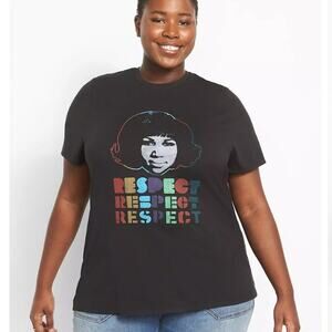 Lane Bryant Aretha Franklin Respect graphic short sleeve tshirt woman's sz 22/24